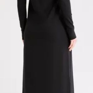 Together Black Maxi Stretch Hoodie Dress 14 Long Sleeves Y2K Splits